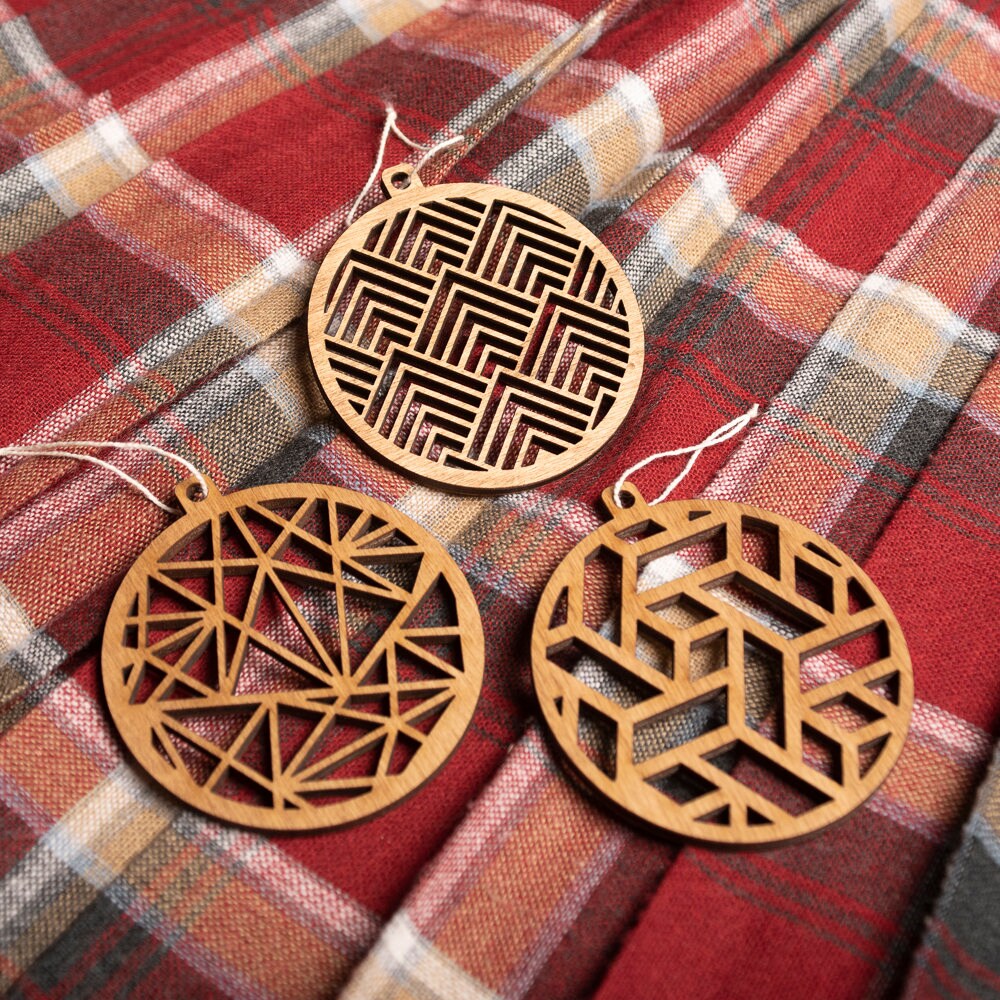 Lot de 3 Boules Noël - Géométrique Graphique Décoration Sapin Noël Moderne