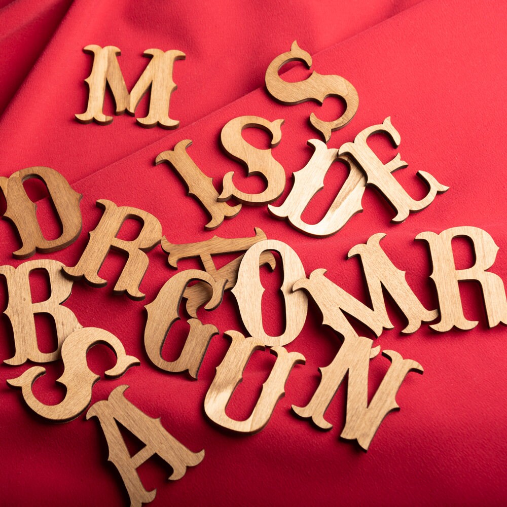 Lot Lettres Décoratives Bois à Coller Décoration Circus Vintage Rétro Cirque Ancien Personnalisé Pré