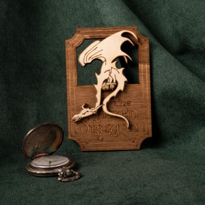 Mini Green Dragon Inn träskylt – Sagan om ringen fantasidekoration