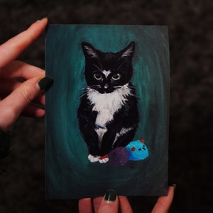 Little Leila Print - kitten print, kitten painting print,  cat art, charity art, cats protection, special needs, cat painting, cat art print