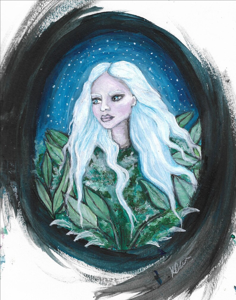 winter art christmas queen christmas art print festive illustration Yule Queen art winter illustration portrait art Yule Queen Print