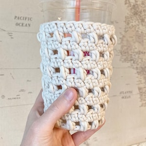 Iced Coffee Cozy, Reusable Cup Sleeve Gift for Women, Iced Cup Cozy, Coffee Sleeve, Cup Cozy Gift for Mom, Crochet Cup Cozy, Gift for Her