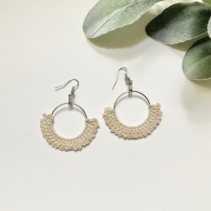 Handmade Crochet Earrings, Bohemian Chandelier Earrings, Expecting Mom Gift, Bohemian Hoop Earrings, Boho Earrings, Bohemian Earrings