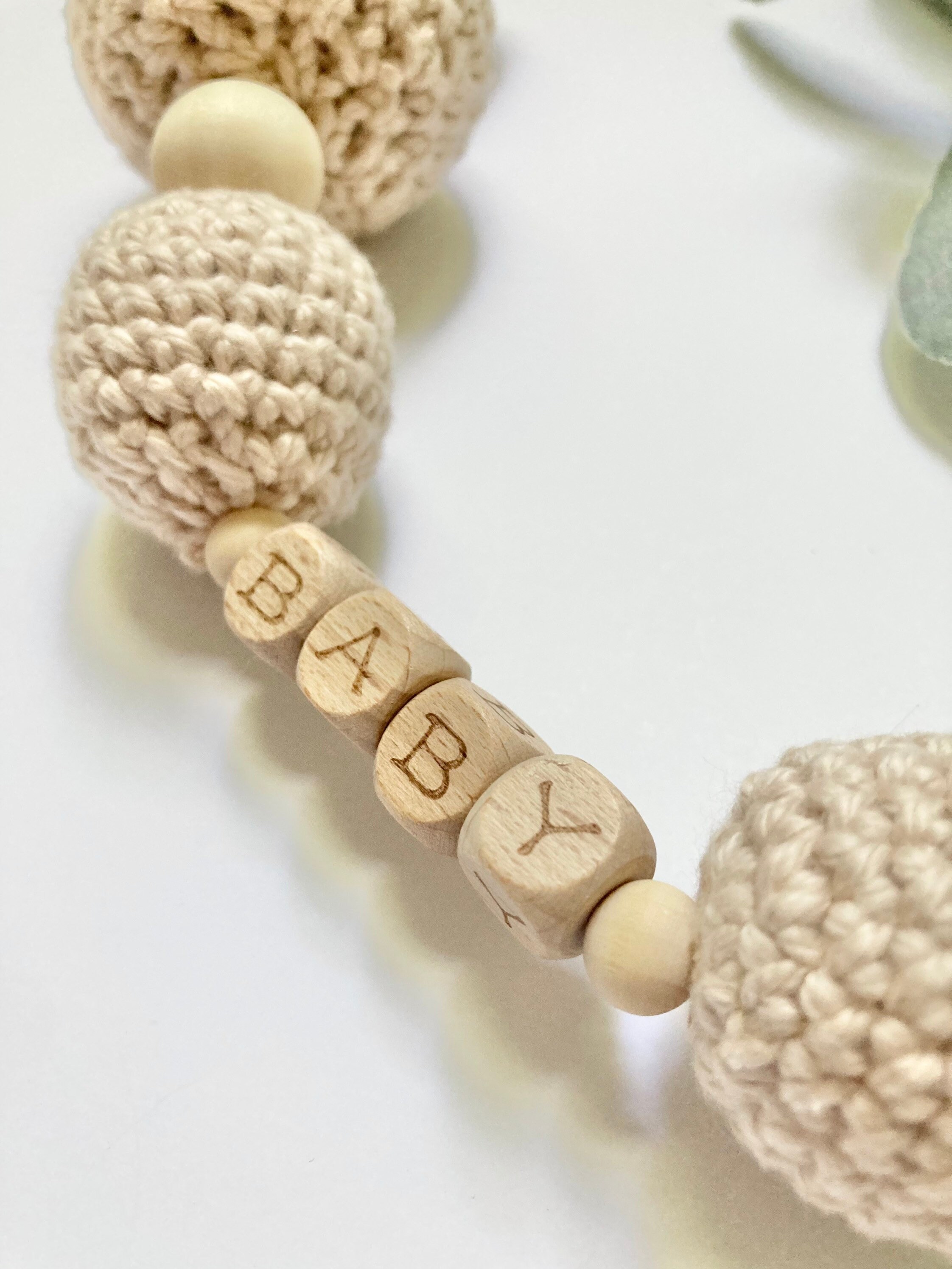 Personalized Pacifier Clip, Crochet Bunny Pacifier Holder, Custom