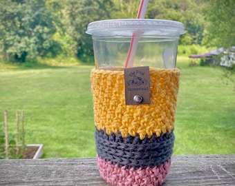 Crochet Iced Coffee Cosy: potloodontwerp, herbruikbare bekerhouder