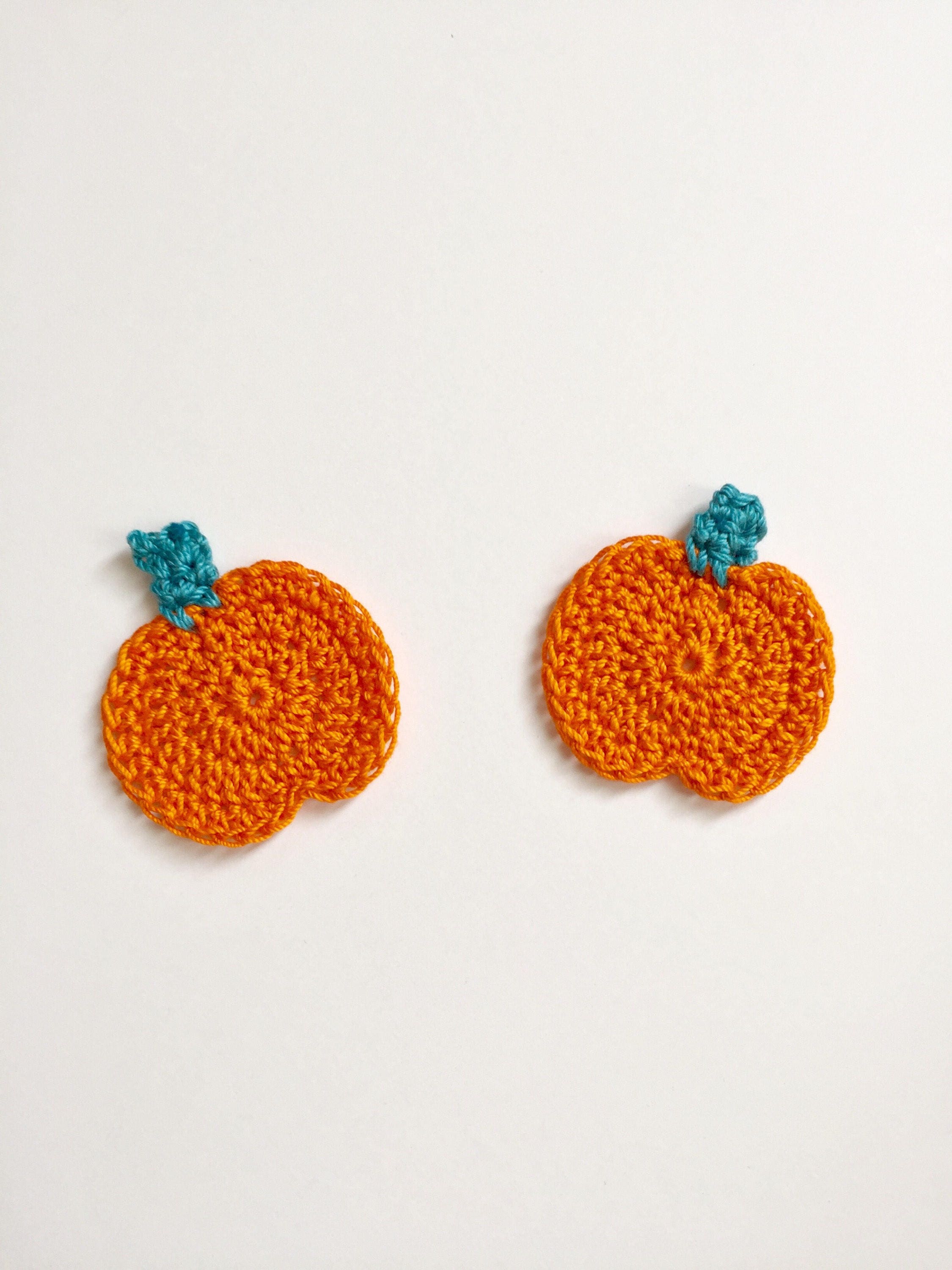 Pumpkin Earrings Crochet Pumpkin Earrings Halloween Pumpkin Earrings