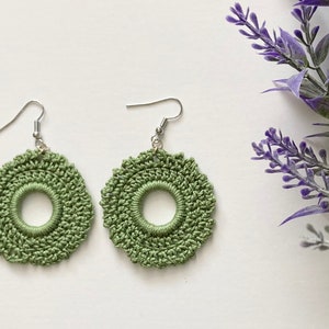 Handmade Crochet Earrings, Bohemian Chandelier Earrings, Expecting Mom Gift, Rosemary Crochet Earrings, Boho Earrings, Bohemian Earrings