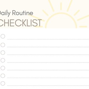 Empty Routine Printable Daily Routine Checklist PDF - Etsy