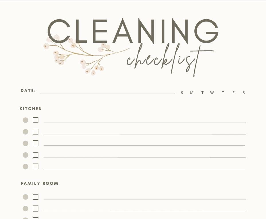 Printable House Cleaning Checklist PDF