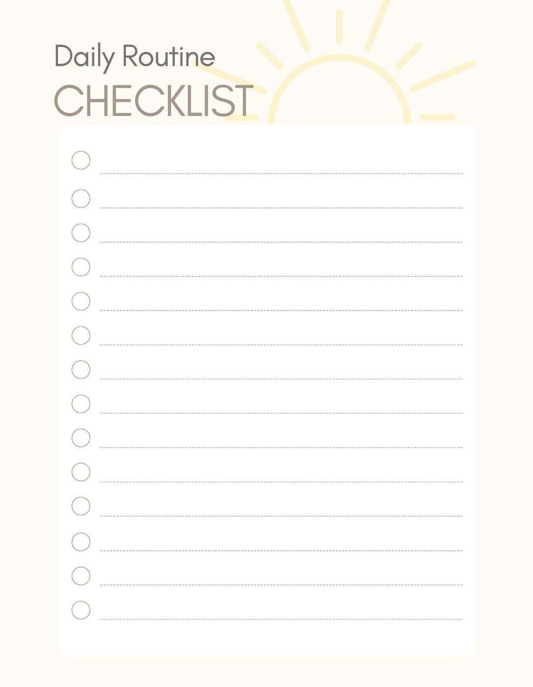 Handheld Routine Checklist Printable Daily Routine Checklist PDF - Etsy