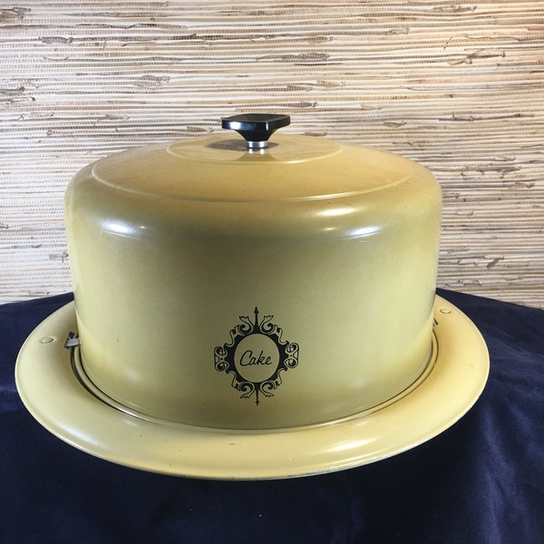 Vintage West Bend Cake Keeper Harvest Gold