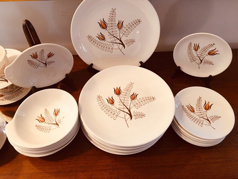 Service for 8. Mid Century Dinnerware