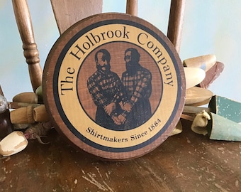 Rare American Advertising Sign - The Holbrook Company -Shirtmakers Since 1884 - Old Mercantile Sign - General Store Memorabilia