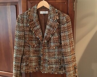 tahari plaid blazer