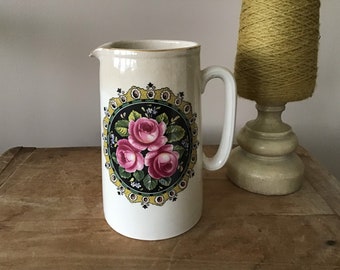 Vintage BCM Nelson Ware Pitcher - Cottage Romantic - Shabby Old Pottery Jug - Made in England - Lord Nelson - Elijah Cotton, Ltd