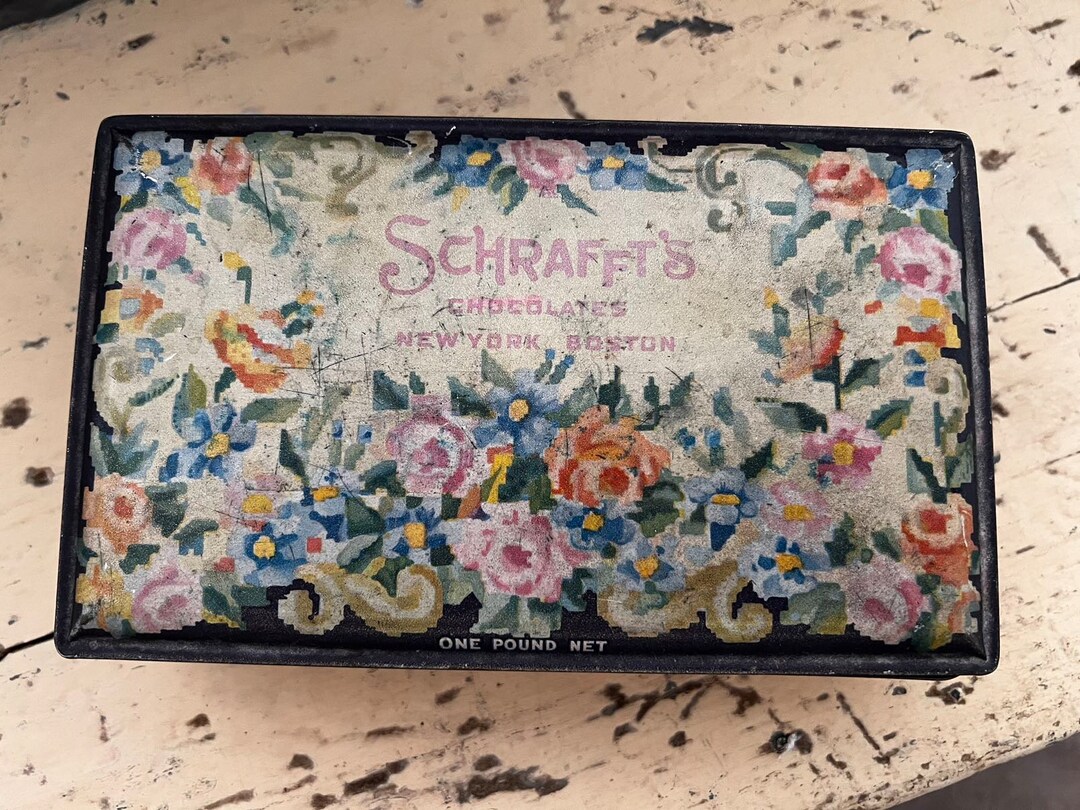Vintage Schrafft's Chocolates Tin - New York and Boston - 1950's One ...