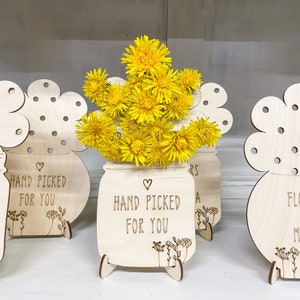 Wooden Flower Holder | Mother's Day Gift | Dandelion Holder | Gift to Mommy | Gift for Grandma | Flower Arrangement