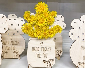 Wooden Flower Holder | Mother's Day Gift | Dandelion Holder | Gift to Mommy | Gift for Grandma | Flower Arrangement