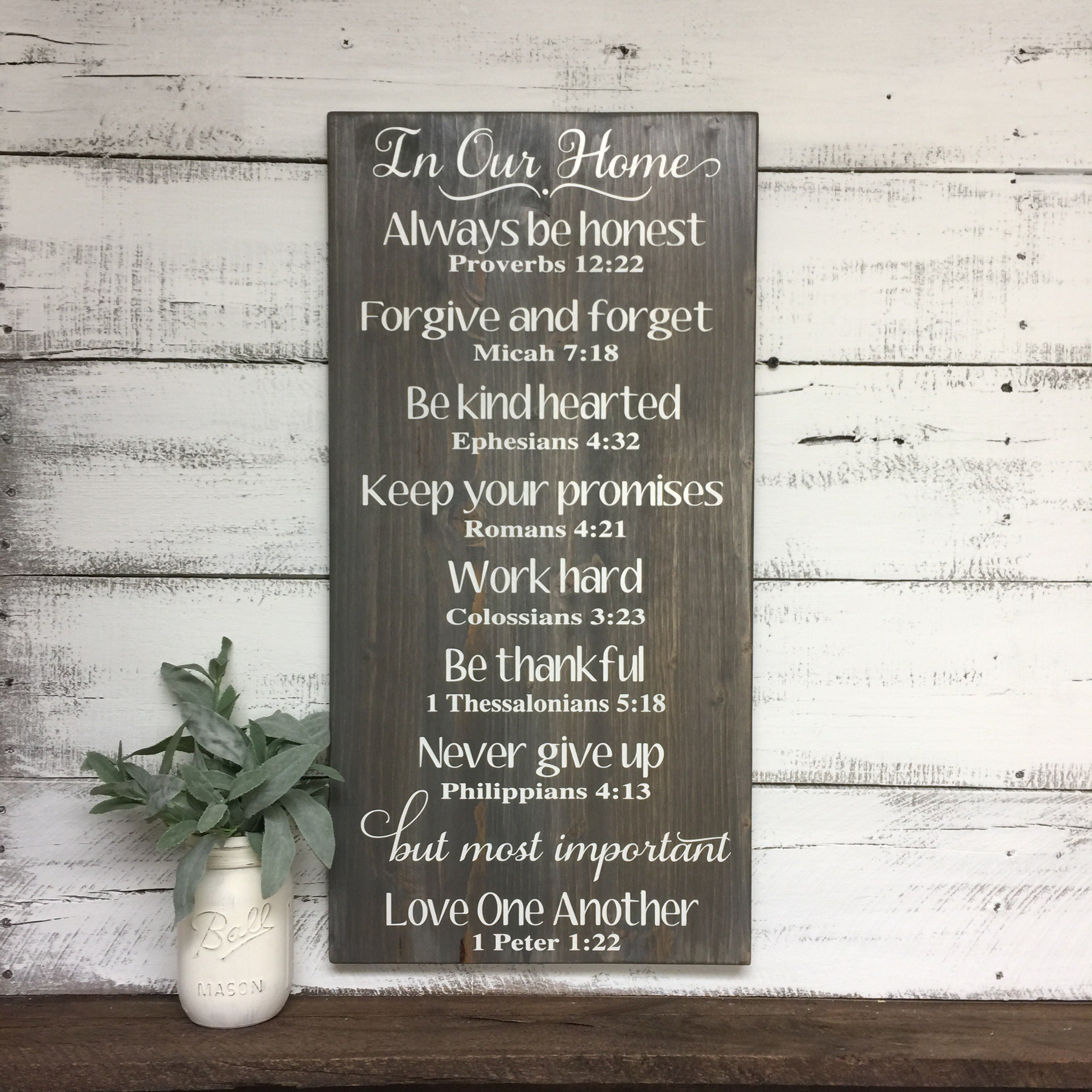 In Our Home Biblical Home Rules Bible Verses Home Decor Etsy