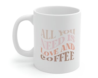 Boho Coffee Lover Mug | Coffee Mug for Mom | Ceramic Mug 11oz