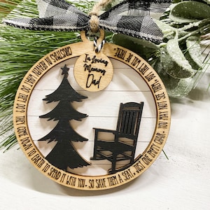 In Memory of Loved Ones Ornament | Memorial Ornament | Personalized Christmas Ornament | Empty Chair Heaven ornament