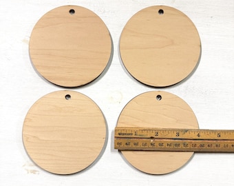 4" Wooden Blank Ornaments | Wood ornament for crafts | Ornaments for crafting party | Paint party supplies | Craft party | kids craft