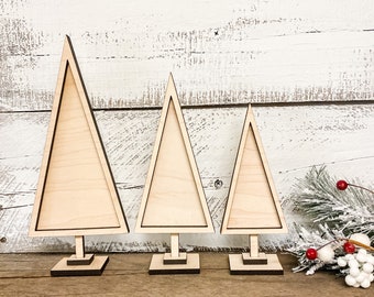 DIY Wooden Christmas Trees | Christmas Craft | Wood Trees for Tiered Tray | Craft Kit