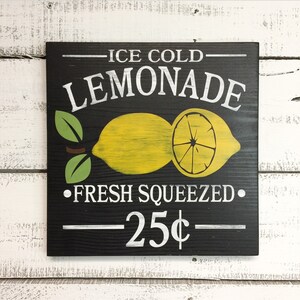 Lemon wood sign | Kitchen Decor | Lemonade Stand signs | Summer cookout decoration image 2
