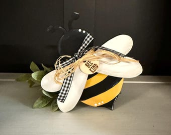 Honey Bee Tiered Tray | Bee Kind | Bee Decor | Bee Ornament | Plant Decoration