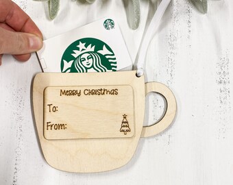 Christmas Gift Card Holder Ornament | Coffee Lover Gift | Barista Gift | Gift Tag Ornament | Secret sister Gift | Hot Cocoa Gift Card holder