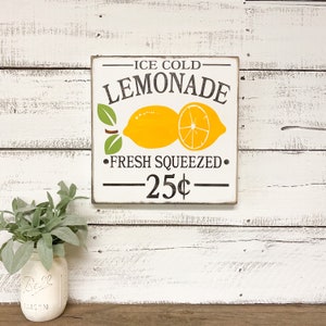 Lemon wood sign | Kitchen Decor | Lemonade Stand signs | Summer cookout decoration image 4