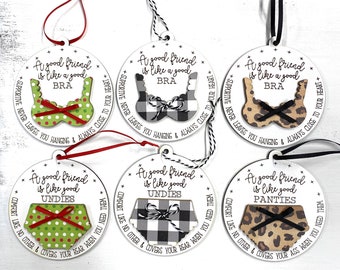 Funny Ornament for Friend | Bra and Underwear Christmas Ornament | Gift for friends | Funny Christmas Ornament