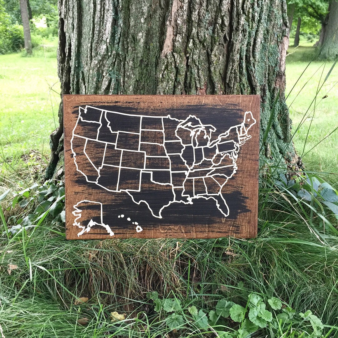 Travel Map | US Wood Map | USA Travel Map | Personalized | Pin Map | US ...