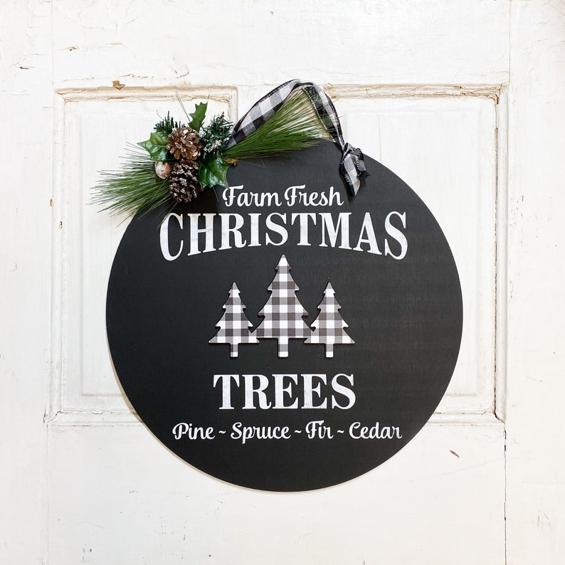 Personalised Festive Farmhouse Door Hanger by Etsy UK Sellers