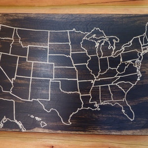 Wood Map | Travel Map | Travel map USA  |  Travel Map personalized | map art | Pin Map | US Map with pins | United States Map | personalized