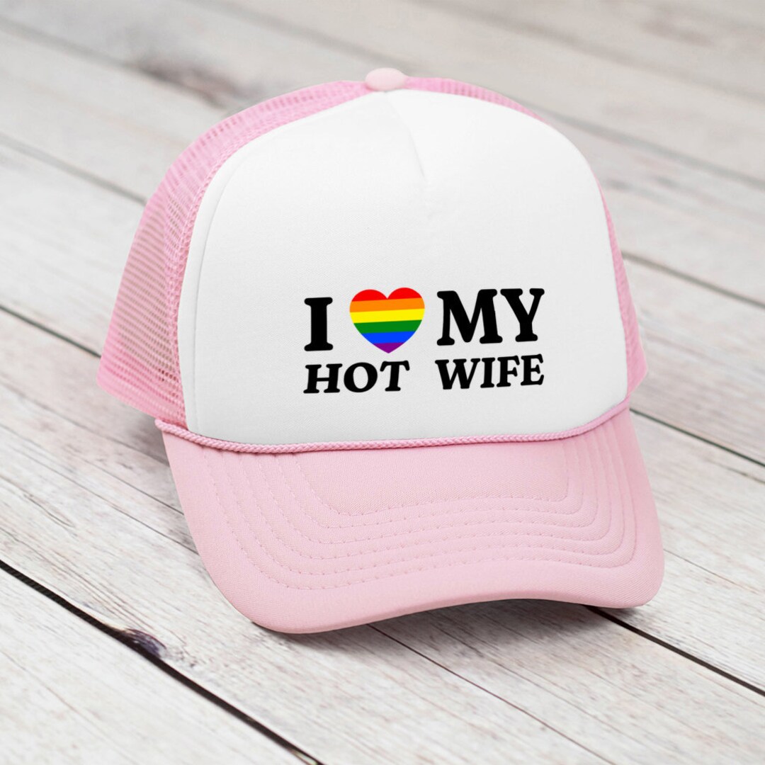 I Love My Hot Wife Rainbow Heart Trucker Hat Funny Wife Hat - Etsy