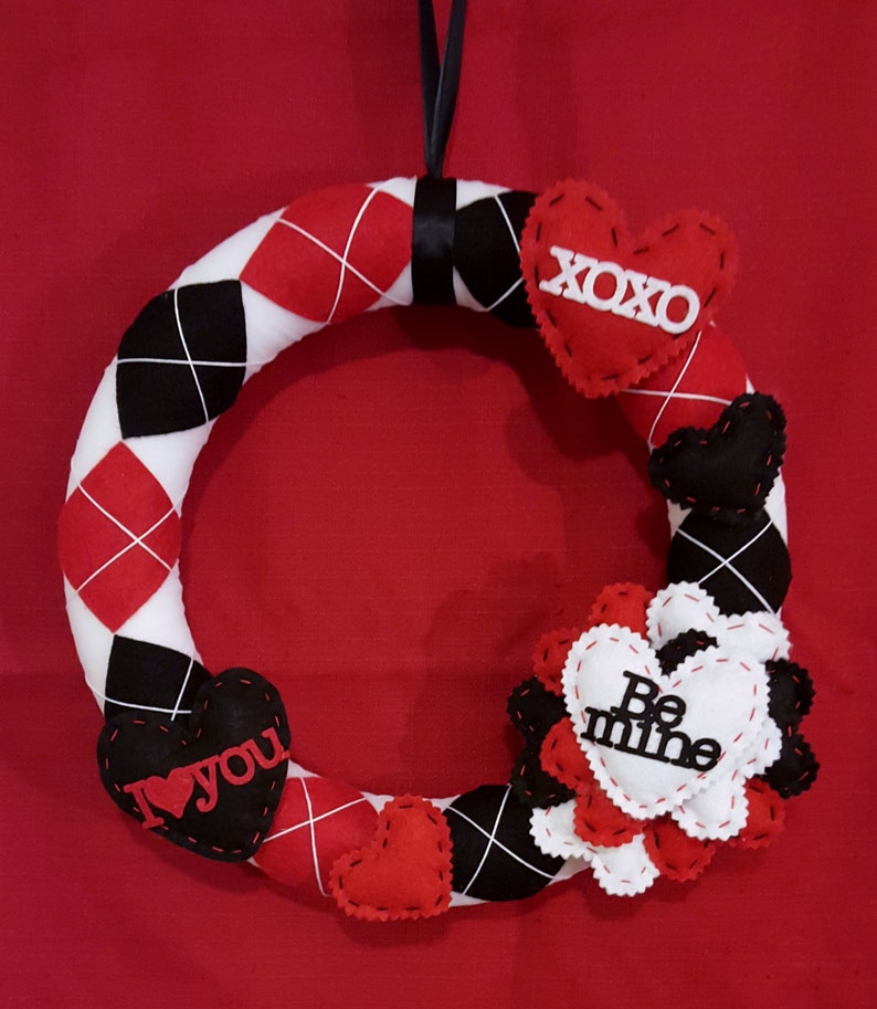 Valentine Wreath, Be Mine, I Love You image 5