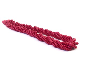 Vintage Fucshia Beaded Rope Necklace