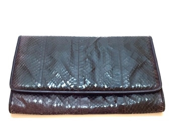 Vintage Purple Snakeskin Clutch Purse