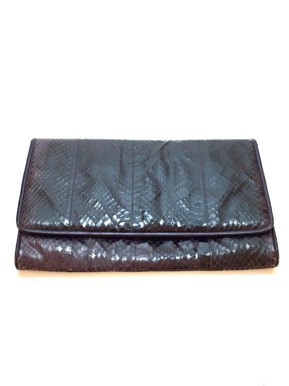 Vintage Purple Snakeskin Clutch Purse - image 1