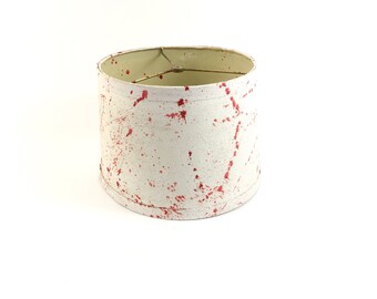 Hand Painted Pink and White Splatter Lampshade