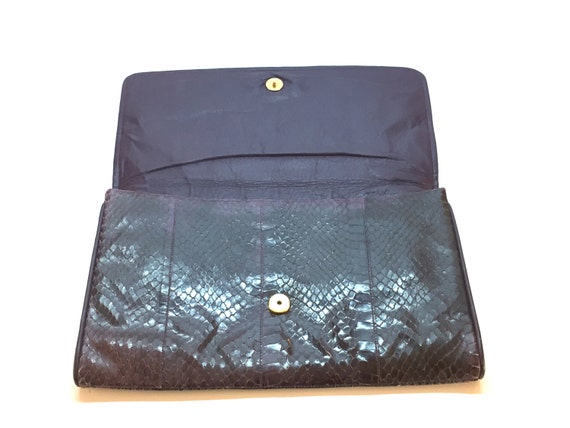 Vintage Purple Snakeskin Clutch Purse - image 2