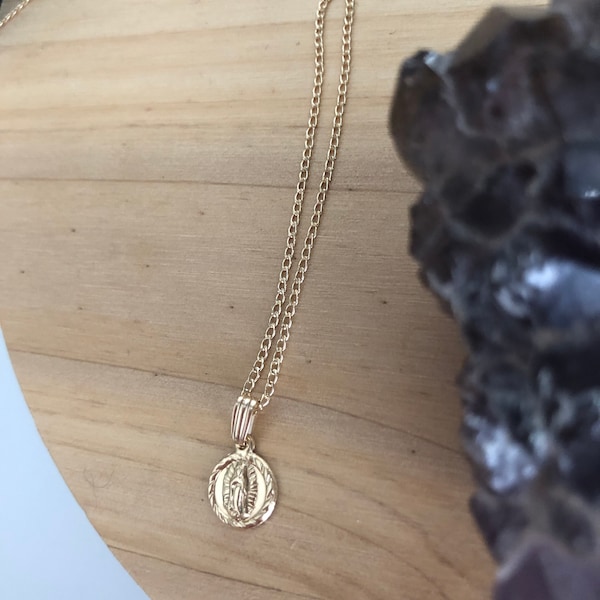 Virgen de Guadalupe Coin Charm Necklace | Virgin Mary Pendent | Petite Charm