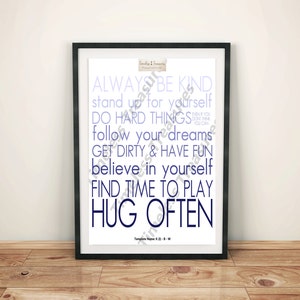 Kids (I) Words To Live By - (Digital Download, Instant Download, Printable)