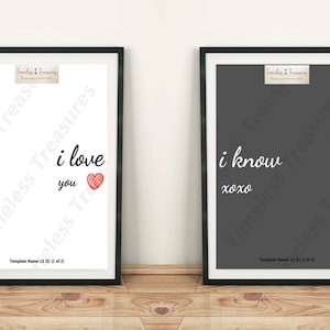 Love Story (E) I Love You, I Know - (Digital Download, Instant Download, Printable)