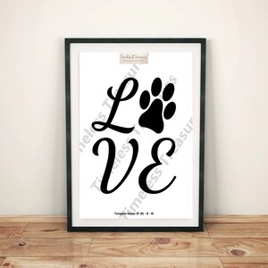 Extended Family (Pets) (B) - Paw Print Black on White - (Digital Download, Instant Download, Printable)