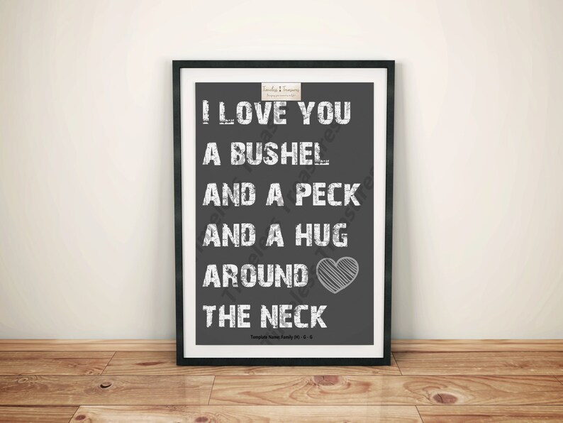 Family H A Bushel and A Peck Digital Download, Instant Download, Printable image 1