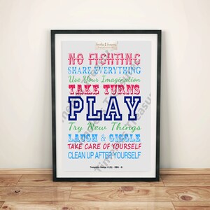 Kids (G) Playroom Rules - (Digital Download, Instant Download, Printable)