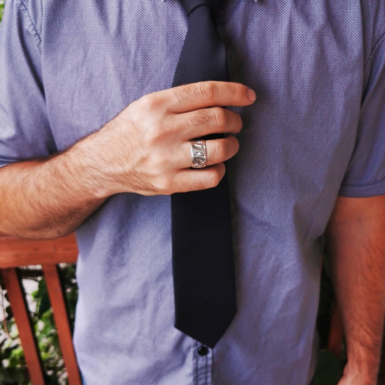 Father's Day Gift Men Silver Ring Men Ring Coffee Bean Men Etsy