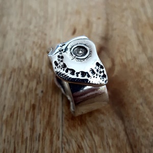 Adjustable organic textured sterling silver ring image 5